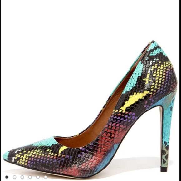 Steve Madden Proto Multi Snake Pointed Pumps Size 9M - Picture 1 of 13